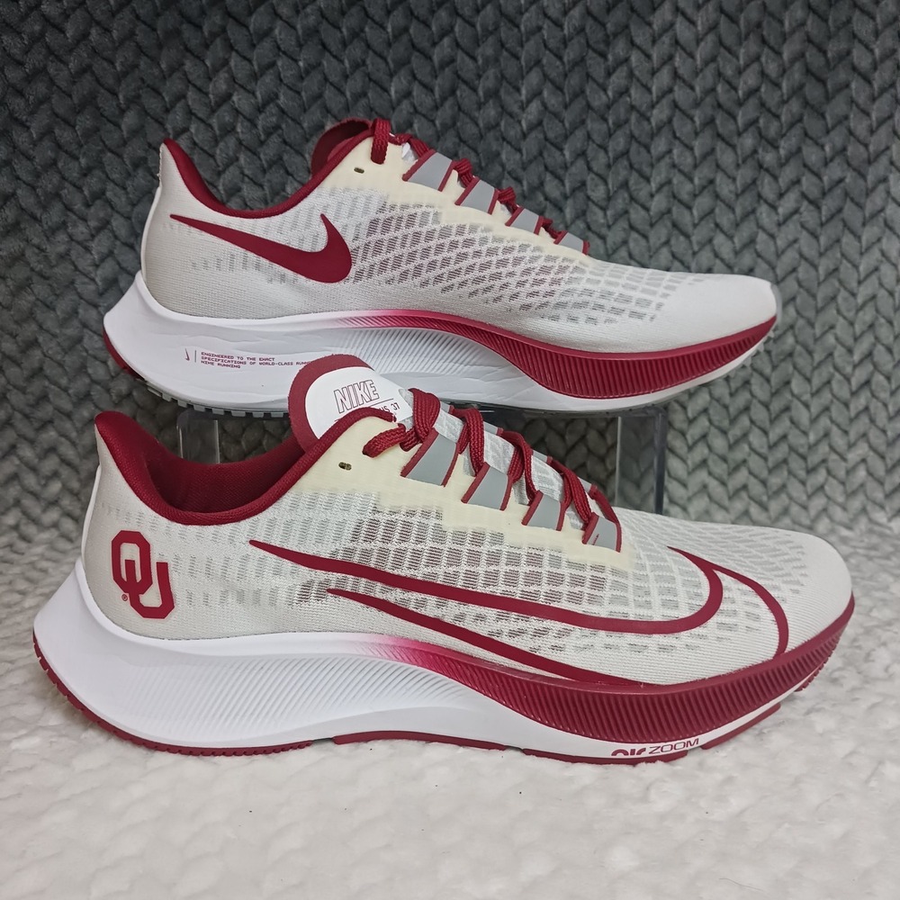Nike Air Zoom Pegasus 37 Oklahoma Sooners Men's Walking Running Shoes Size 9.5